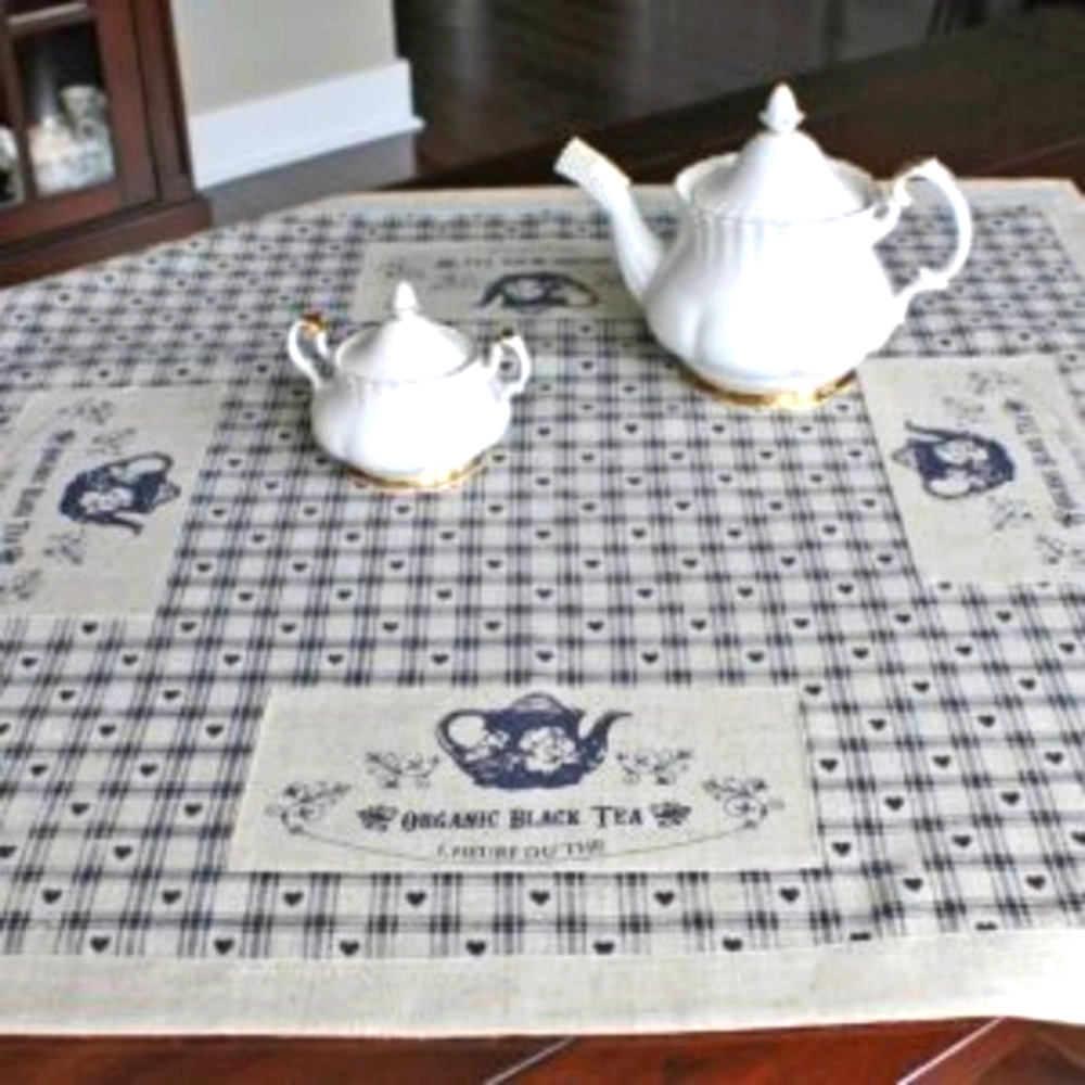 Tablecloth VINTAGE TEA (36x36 in. Square) NEW